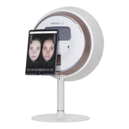 The Observ 320 device in action, with (not included) iPad.