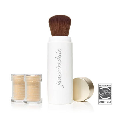 Jane Iredale Powder-Me SPF Dry Sunscreen Refillable Brush Tanned (Refillable Brush PLUS (2) Refills) 5g
