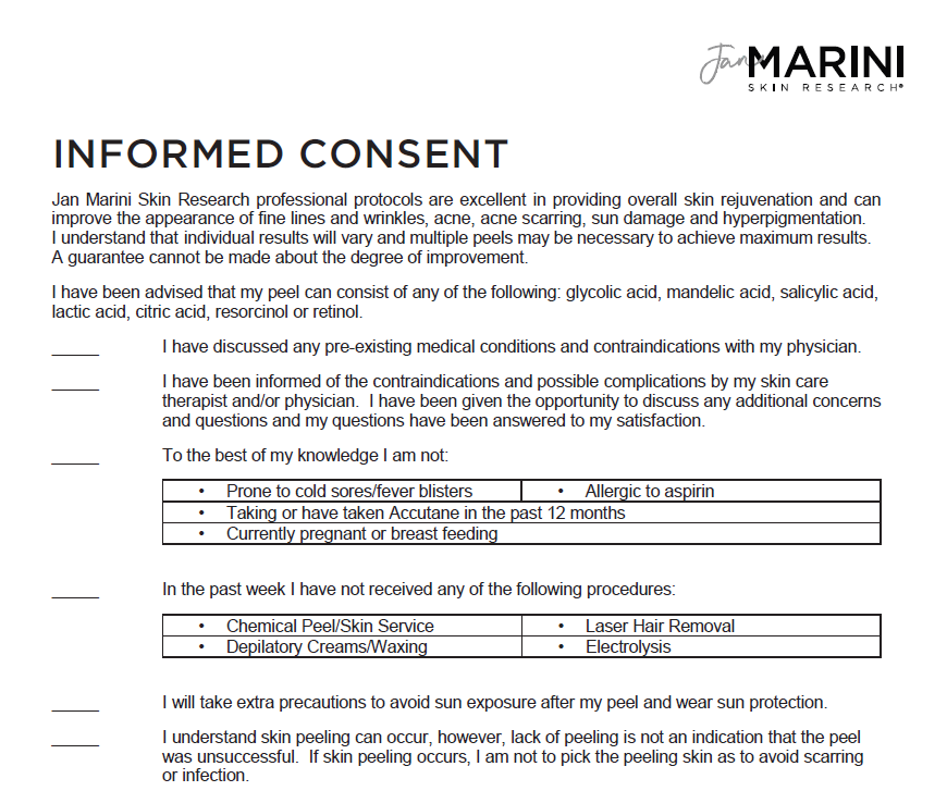 Jan Marini Skin Research Supporting Consultation Documents and Product
