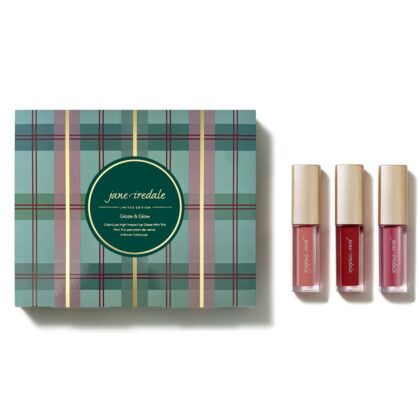 Jane Iredale Festive25 Glaze & Glow Colorluxe High Impact Lip Glaze Trio Kit